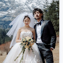 Fashion and wild short puff veil white 3-layer organza with hair comb Bride wedding photo photo modeling yarn