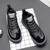 Mens shoes 2021 autumn new leather casual shoes Joker board shoes trend personality shoes mens soft soles sneakers