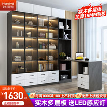 Willstyle Solid Wood Desk Bookshelf Combined Computer Desktop Desk Home Bookcase Integrated Book House Corner Suit Combination
