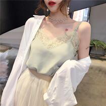 雪纺蕾丝小吊带女内搭网红性感上衣外穿宽松无袖真丝打底背心潮夏