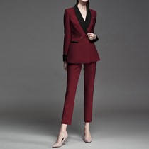 Suit suit female host Spring and autumn new Han version Body Fashion Temperament High-end Professional Positive Dress Annual Meeting West Suit