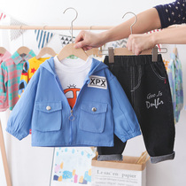 Mens baby Autumn suit 2021 New style 1-2 a 3-year-old boy spring and autumn three-piece Childrens autumn clothes