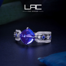 LAC high jewelry 18K gold tanzanite female ring inlaid diamond ornaments colored gemstone ring
