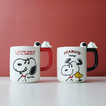 W1962 outlet Japanese ceramic Cubic cute peanut dog snoopy cartoon Cartoon Mark Cup Couple Pairs Cup