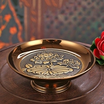 Taiwan Wan Yutang pure copper for fruit plate Buddha fruit plate Lotus fruit plate Guanyin Wealth God Gong fruit plate