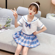 jk uniforms children suit full set 2021 summer new campus bagpledresses 12-year-old girl foreign air sailor clothes