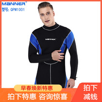MANNER mens and womens long sleeve 3mm wet diving suit winter swimming warm suit snorkeling winter swimsuit