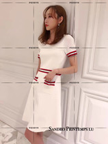 Jia Yi Fa dai sandro19 spring and summer round neck stitching pocket temperament small fragrance dress R30194E