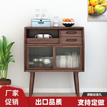 Black Walnut sideboard Nordic solid wood locker living room tea cabinet Japanese glass cabinet White Oak furniture custom made