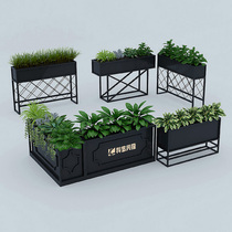 Outdoor flower box wrought iron outside the sales department combination flower trough square partition fence flower pot garden custom flower bed