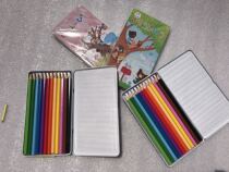 12 color oily color lead iron boxed in a box