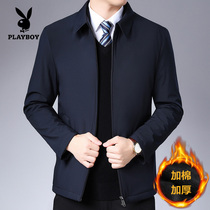 Flowers Playboy cotton clothes Mens autumn Winter Thickened Warm Cotton Padded Jacket Dpa Dress Cotton Clothing Middle Aged Men Jacket Jacket