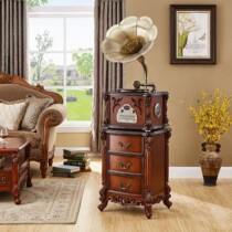 Jiabite phonograph large speaker solid wood European living room retro record player
