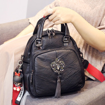 European station 2021 spring and summer new European and American fashion leather diamond-encrusted tassel single shoulder messenger wild handbag women