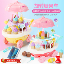  Childrens house ice cream car toy girl simulation small trolley candy car Ice cream ice cream car set