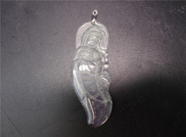 Glass Jade Guanyin Pendants Floating Green Flower Lotus Jade Buddha Brand Antiques Collection True Old Objects