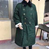 Cattle new olive green sheepskin coat fur integrated cold cotton coat alpine area use