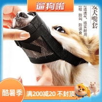 Walking dog cheerleader Pawise black mesh webbing style dog mouth cover anti-bite sleeve anti-misocheting mask pro