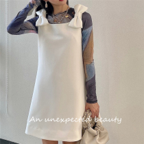 KIMHEKIM BOW TIE PRINCESS A Skirt Braces without sleeves No sleeves Waistcoat Dress Early Spring New