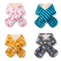 Export Japanese quality male and female baby fleece scarf autumn and winter coral velvet scarf warm windproof cross