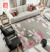 New Chinese China Wind Jade Orchid Light Extravagant Modern Villa Sofa Tea Table Living Room Bedroom Blue Wool Rug