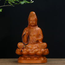 The original wood carving ornaments of the South China Sea Guanyin Bodhisattva Buddha statue at home dedicated to the land God statue Guan Gong Guan Emperor Shengjun