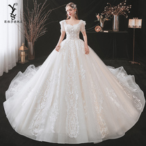 French senior sense wedding dress 2021 New temperament bride main gauze thick arm big tail luxury high end super fairy
