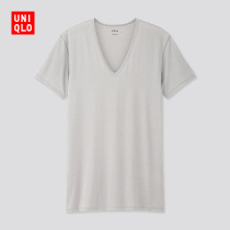 Uniqlo Mens AIRism V-neck T-shirt(Cool and comfortable underwear quick-drying spring and summer short-sleeved) 426290