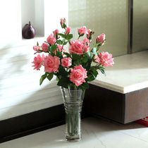 High-Grade 3 head moisturizing rose simulation flower floor living room fake flower table decoration silk flower decorative ornaments
