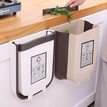 Kitchen Bins Folding Hanging home Cupboard Doors Wall-to-wall storage Bucket Kitchen Residual hanging garbage basket on-board