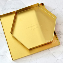 Nordic metal gold storage plate lettering tray jewelry beauty makeup storage fruit tea tray stainless steel key plate