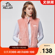 Beshy and outdoor fleece vest vest women winter warm fleece jacket sports vest stand neck cardigan fleece