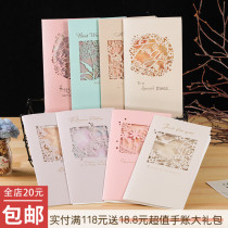 Hot stamping Kraft paper greeting card elegant hollow carving Pearl blessing universal card birthday card Thank you postcard