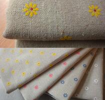 Gross Wool Woven Workshop Printed Cotton Linen Cloth Small Daisy Bag Lining 1 m