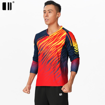 (Quick-dry) Single and double badminton clothing mens long sleeve autumn and winter couples table tennis sports clothing tennis uniform