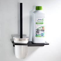 Black toilet brush holder wall hanging wall home non-perforated toilet wall toilet brush toilet cleaning set