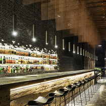 Front desk Black Chandelier personality creative bar lamp modern minimalist restaurant stair lamp cylindrical three-head lamp