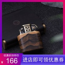 Personalized custom made kerosene lighter pure copper mens gift box solid wood shell free laser lettering send boyfriend