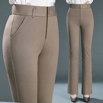Trumpeter pants woman mid-year high waist Supper body micro-laser-pants straight cylinder casual pants spring outwear mid-aged mother pants