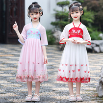 Hanfu girls summer thin little girl costume super fairy skirt children primary school students Chinese style princess dress