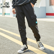 Quasi-wear pants autumn and winter New loose size basketball sports casual pants tie pants mens and womens fashion fashion