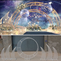 New Wedding Props Sea Grass Road Leading Iron Art Arch Wedding Ttai Road Leading Decoration Flower Shelf Stage Decoration Pendulum
