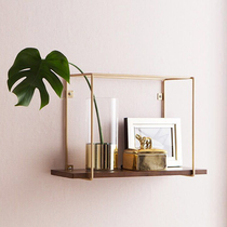 Nordic minimalist ins Living room solid wood storage rack Wall decoration storage rack Bookshelf Dining room display rack combination rack