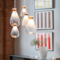 Nordic restaurant bar glass small chandelier modern bedroom bedside hanging lamp simple creative Net red literary lighting