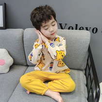 Boy Sleepwear Spring Autumn Pure Cotton Boy Baby Cartoon Home Suit Children Childrens CHILDRENS CLOTHING LONG SLEEVE AUTUMN CLOTHING NEW