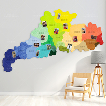 Felt board China Guangdong tourism map cork board color felt board Photo Wall kindergarten work exhibition message board background wall sticker bulletin board display