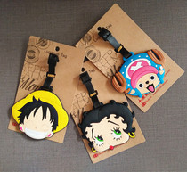 Straw hat one piece luggage tag PVC soft plastic suitcase tag Japanese cartoon boarding check-in name recognition card