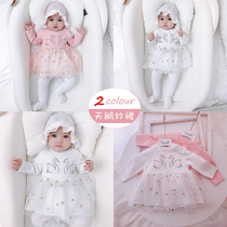 Baby autumn full moon 100 days banquet year old girl baby Foreign skirt baby princess dress Korean skirt tide