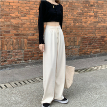 South Korea autumn and winter new casual pants womens straight loose thin versatile sports pants wide leg pants corduroy pants tide