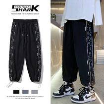 Pants men 2021 new autumn loose casual pants junior high school students Tide brand Joker nine sports pants men and women